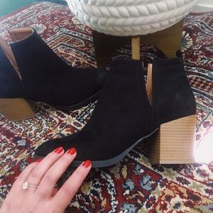 Black heeled ankle boots